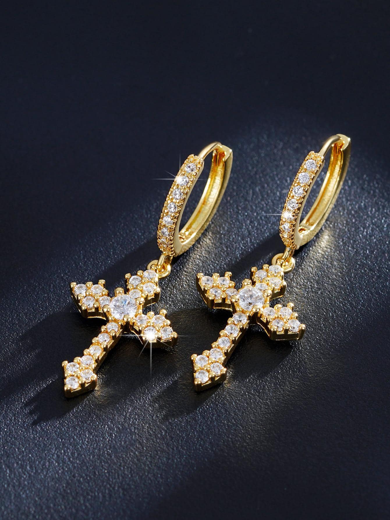 Body Jewelry Etc - 1 Pair Fashion Cubic Zirconia Cross