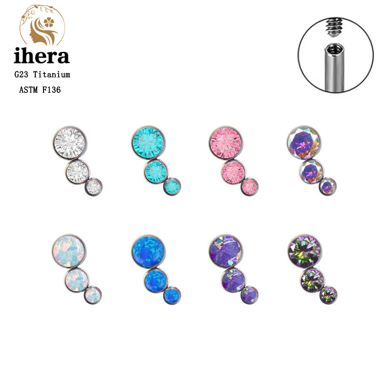 Helix Cartilage Ring - G23 Titanium Round Zircon Flat Stud