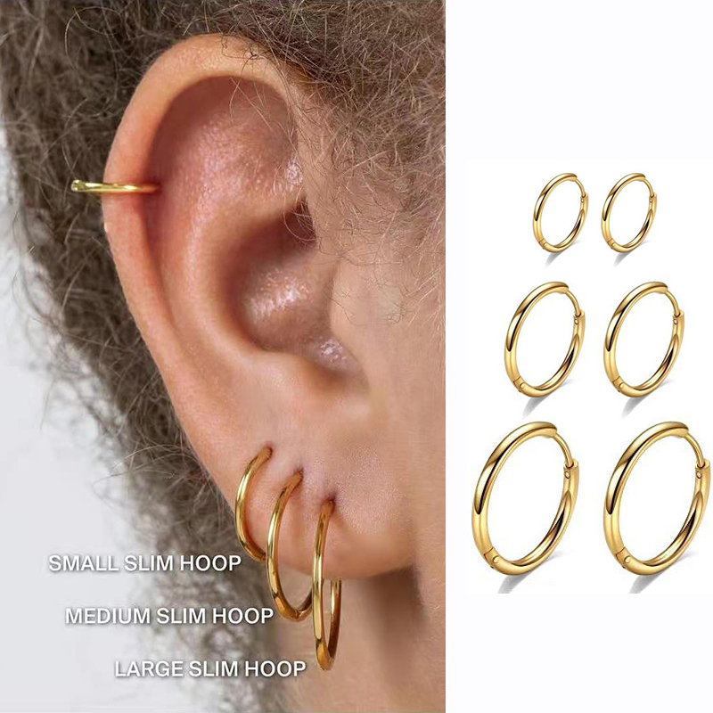 Helix Cartilage Ring - 6/8/10/14/16/20mm Tiny Circle Stainless Steel Huggie