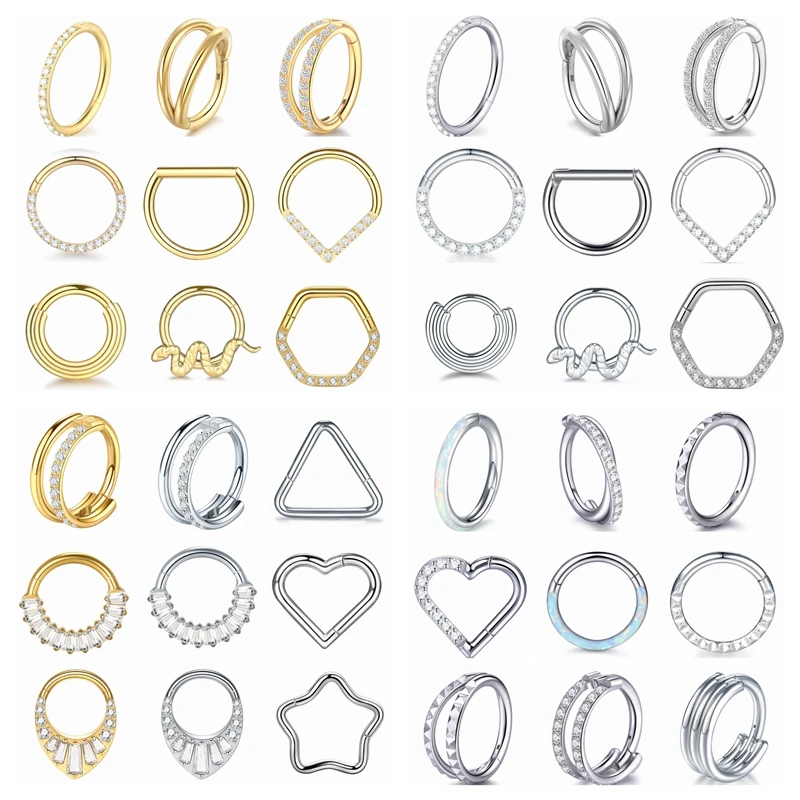 Helix Cartilage Ring - 1pc Titanium Cartilage Hoop Earring Zircon