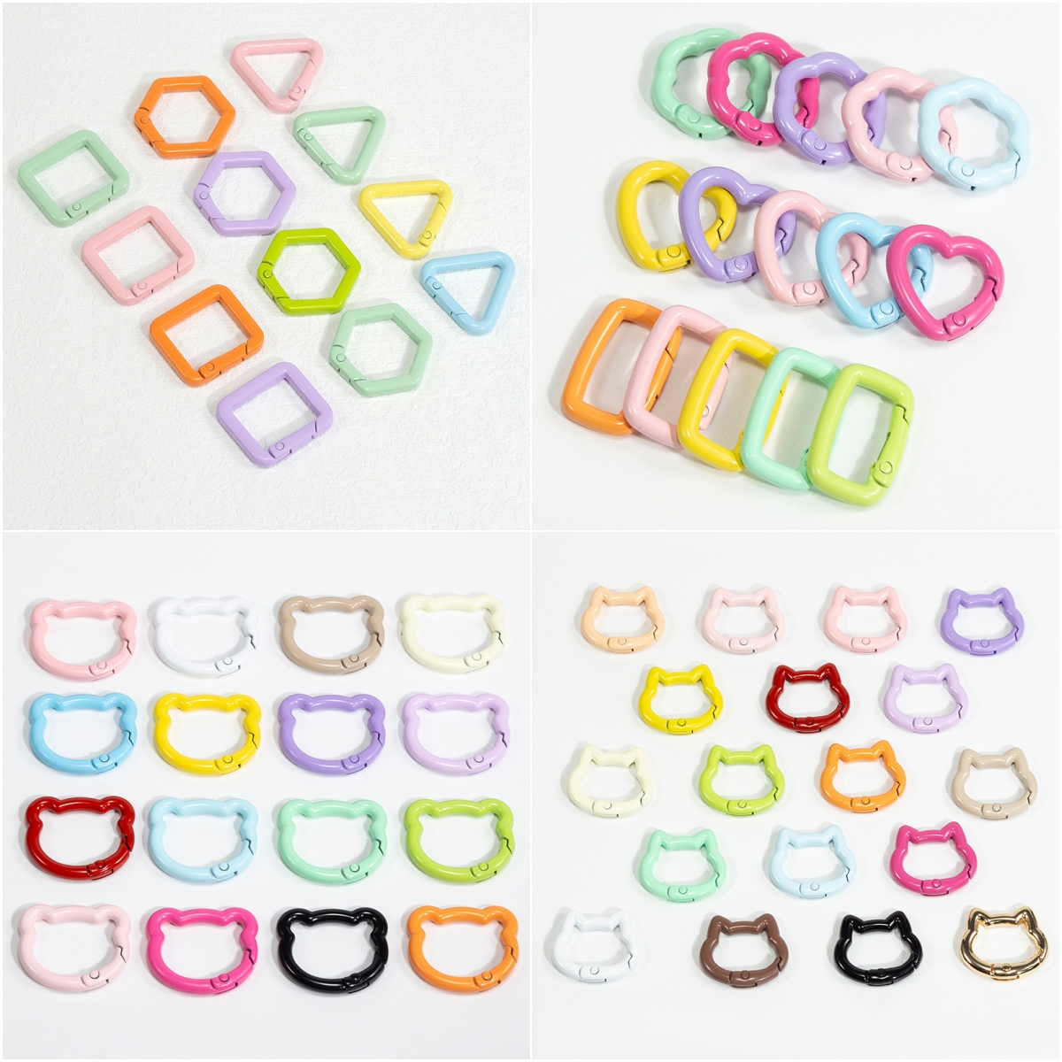 Daith Heart Ring - 5pcs Cute Heart Cat Keychain Rings