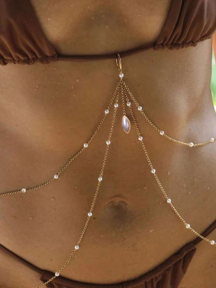 Body Chain Jewelry - Gold Sexy Bikini Body Chain with