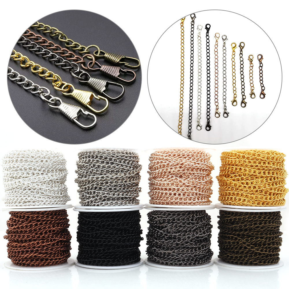 Body Chain Jewelry - 10yards/roll Flat 2-6mm Extension Thin Chain