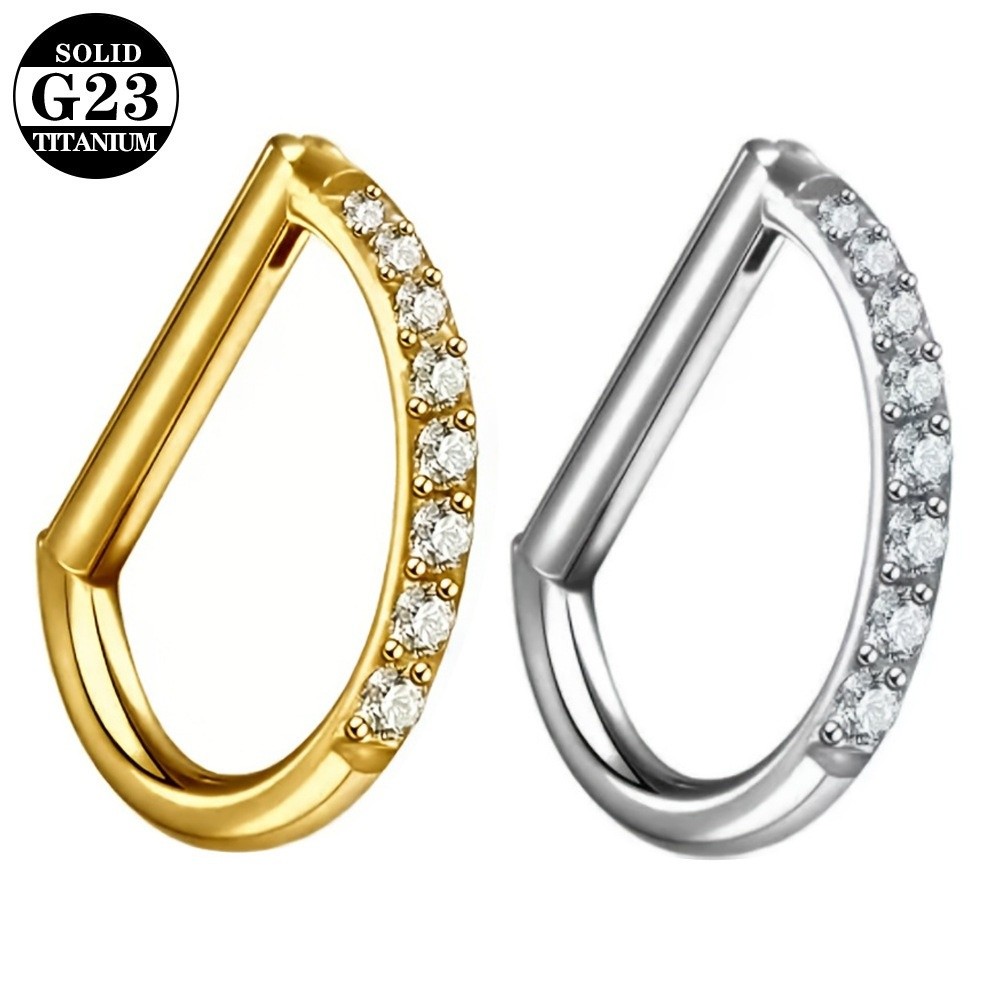 Helix Cartilage Ring - ASTM F136 Titanium Septum Ring CZ