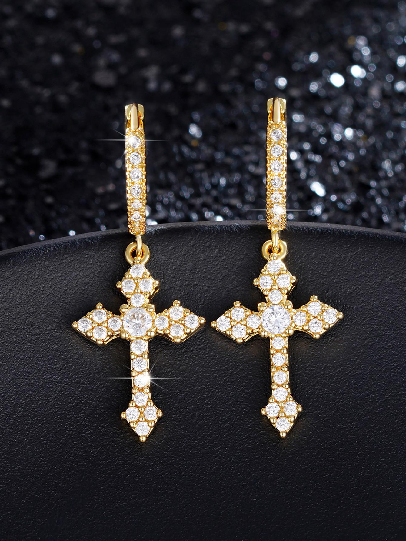 1 Pair Fashion Cubic Zirconia  - Body Jewelry Etc avaliação e preço