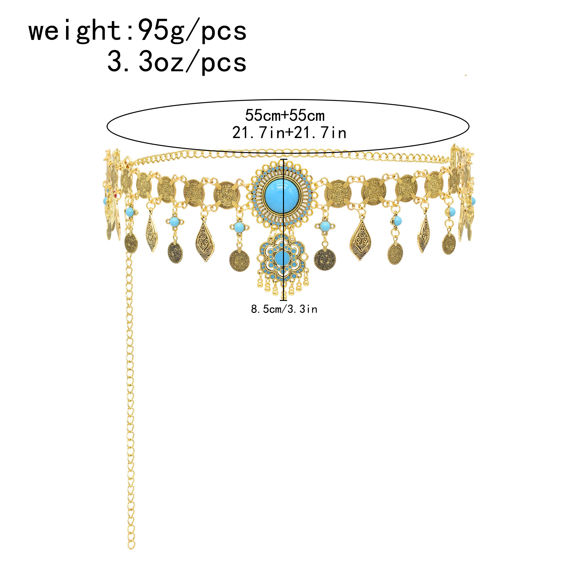 Bohemian Belt Gold Color Coin  - Body Jewelry Charms avaliação e preço