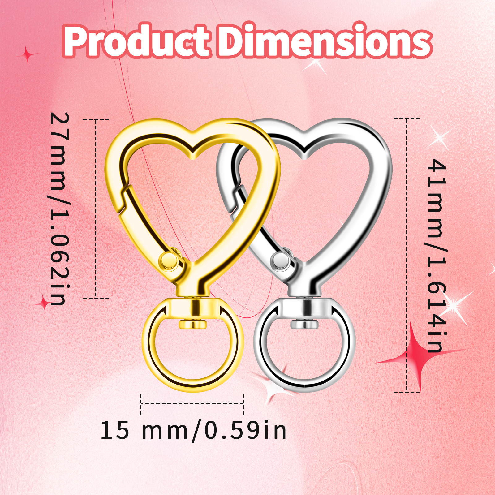 10pcs Metal Heart Lobster Claw - Daith Heart Ring avaliação e preço