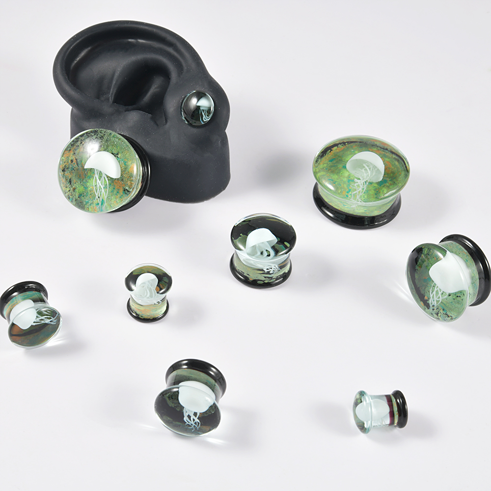 Pair Quality Glass Vortex Ear  - Body Jewelry Quality avaliação e preço