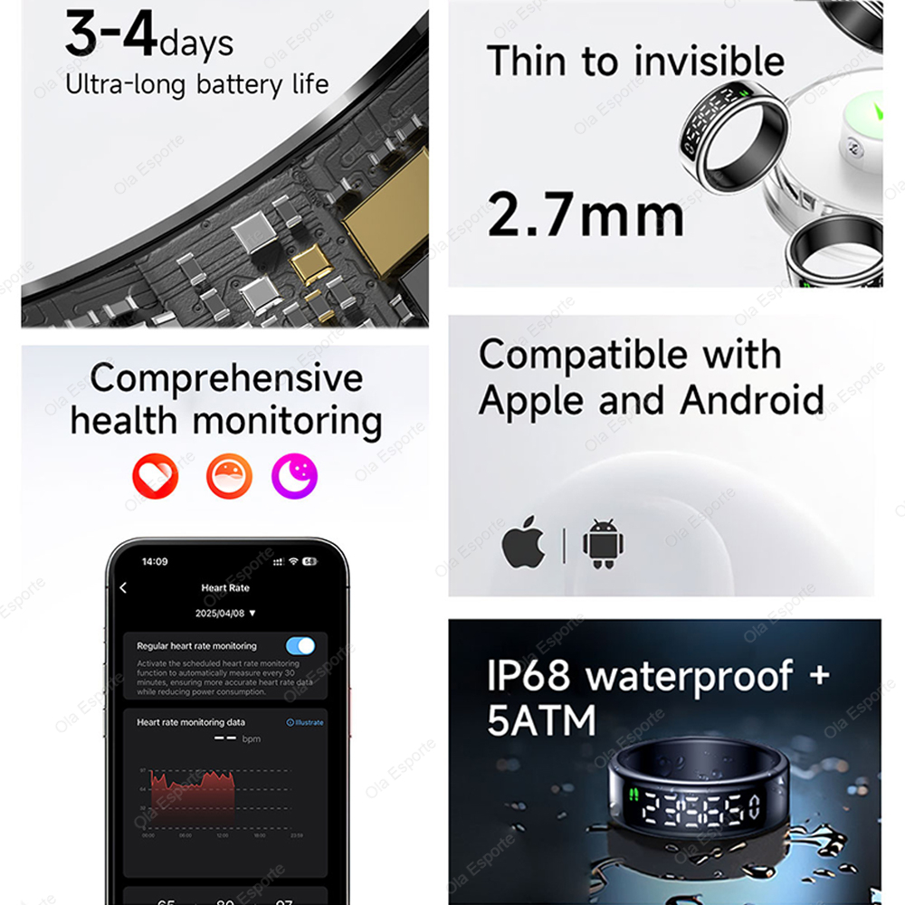 For Xiaomi Smart Ring Display  - Daith Heart Ring avaliação e preço