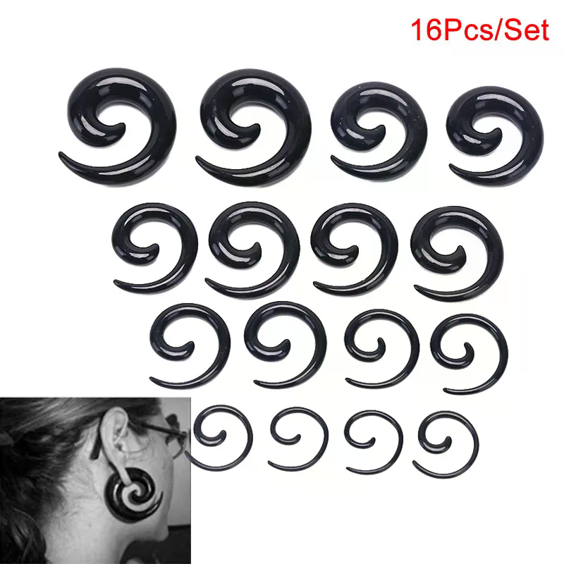16PCS /set Spiral Taper Flesh  - Body Jewelry Quality avaliação e preço