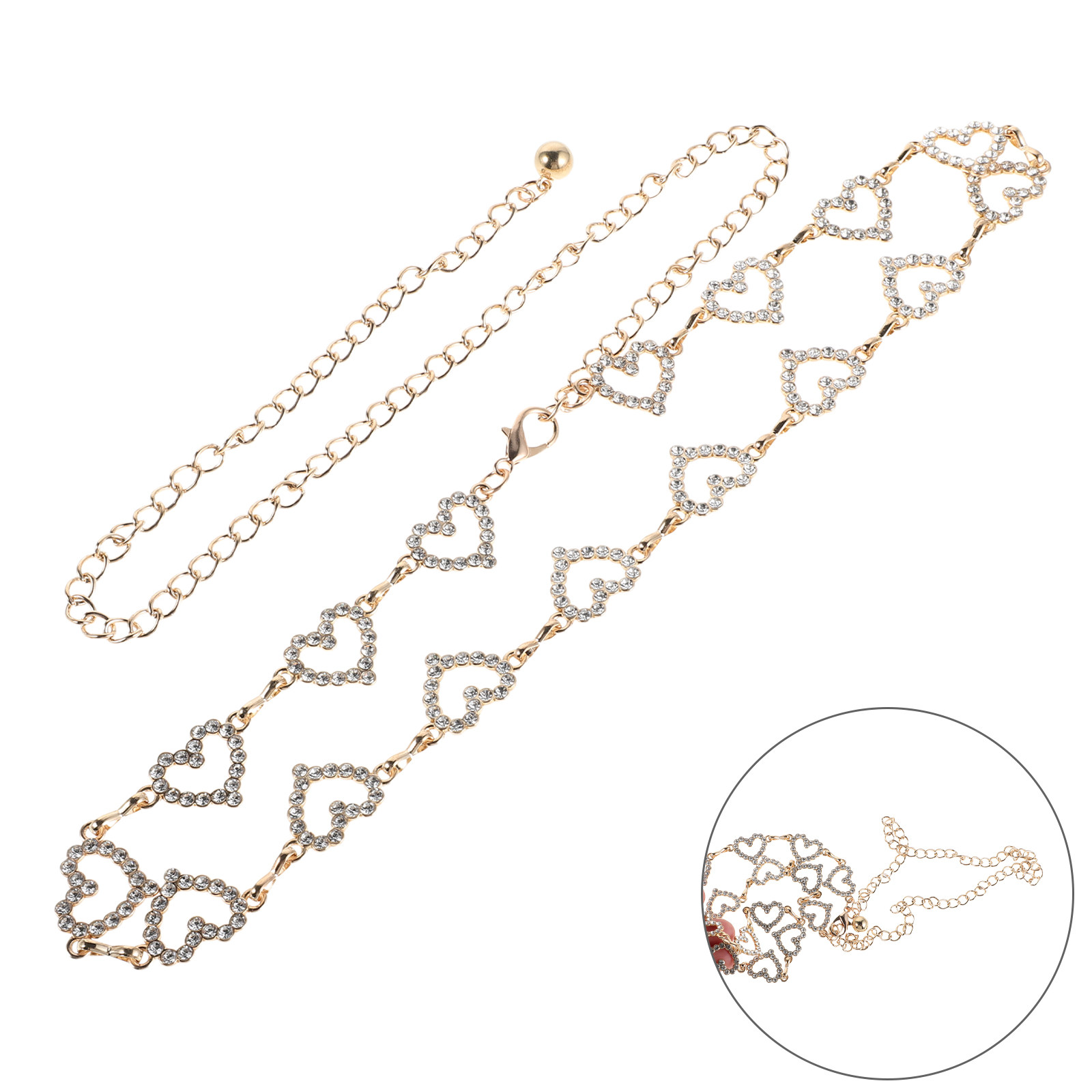 Women Heart Rhinestone Waist C - Body Chain Jewelry avaliação e preço