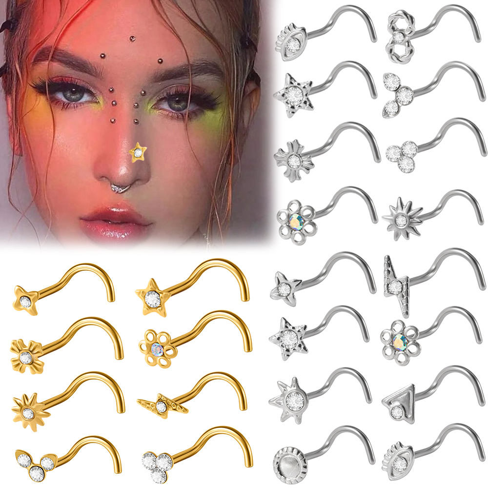1-15PCS Stainless Steel Nose S - Body Jewelry Etc avaliação e preço