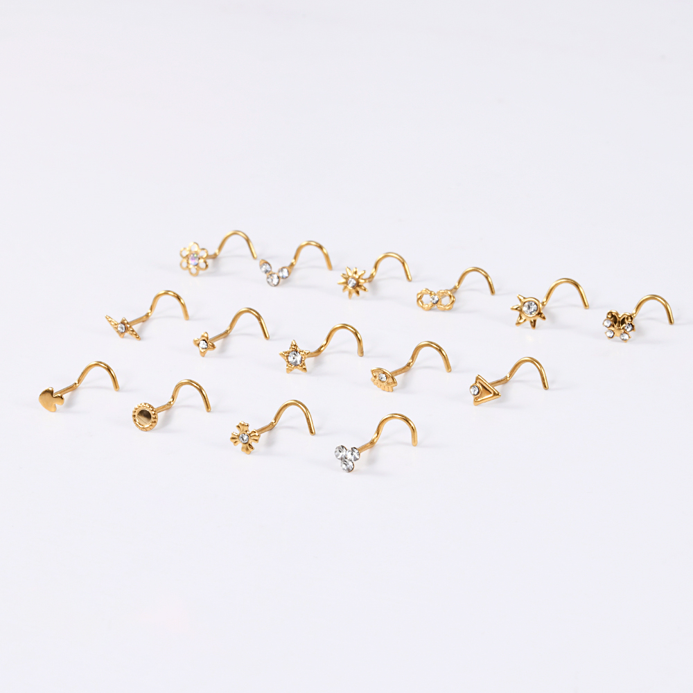 1-15PCS Stainless Steel Nose S - Body Jewelry Etc avaliação e preço