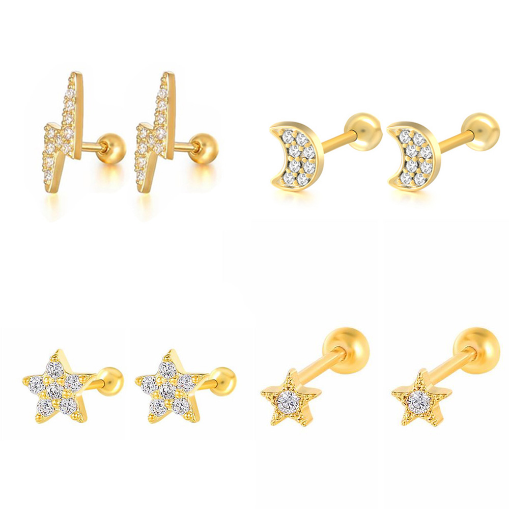 1PC Star Moon Lightning Zircon - Helix Cartilage Ring avaliação e preço