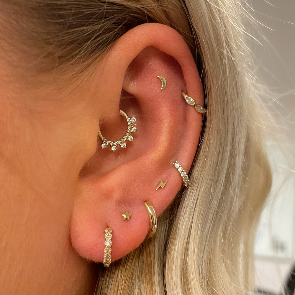1PC Star Moon Lightning Zircon - Helix Cartilage Ring avaliação e preço