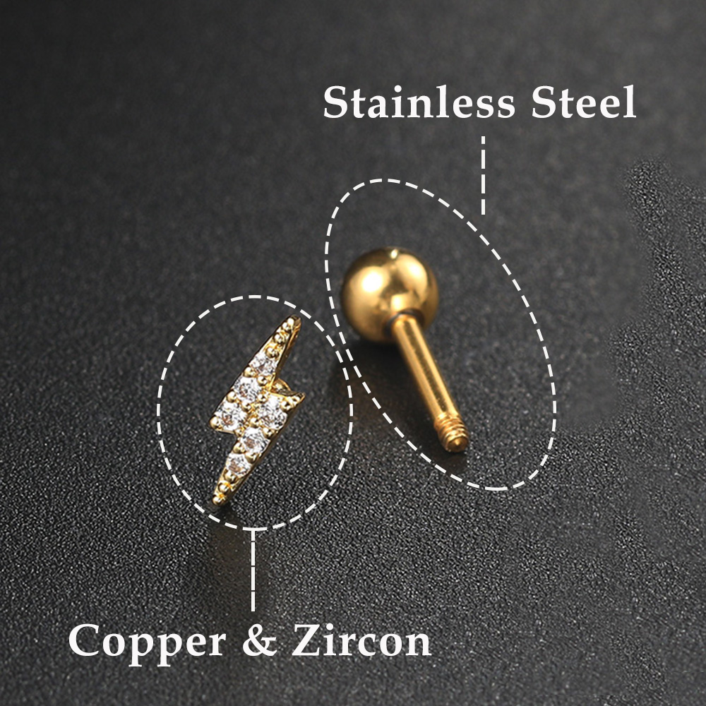 1PC Star Moon Lightning Zircon - Helix Cartilage Ring avaliação e preço