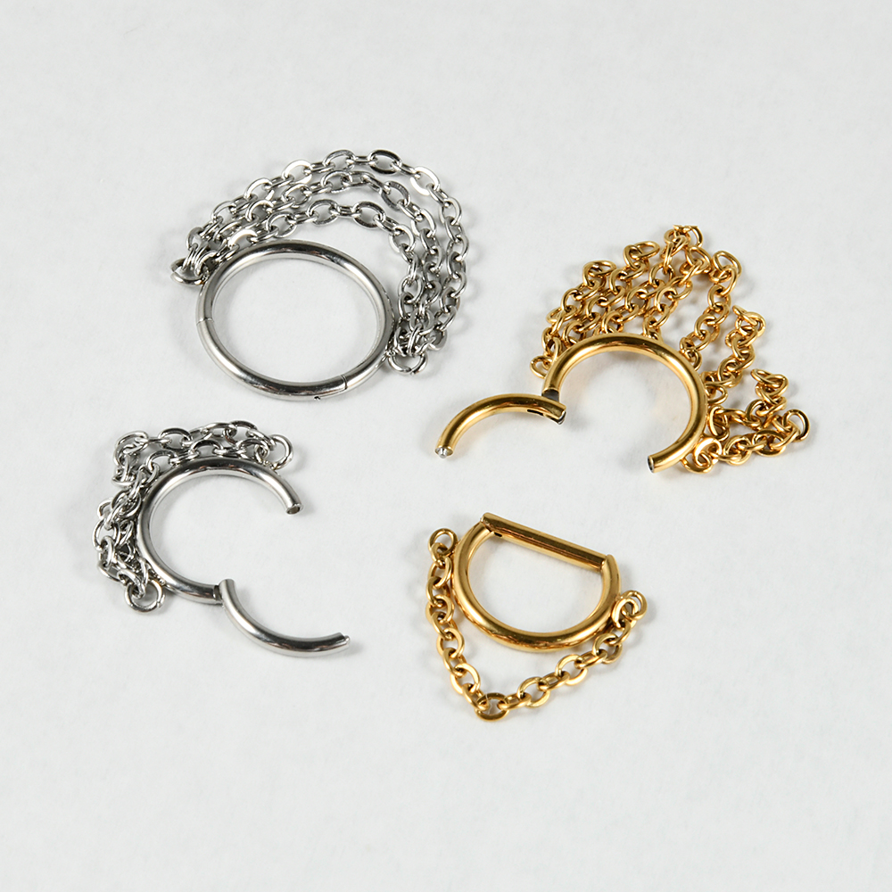1pcs Surgical Steel Chain Dang - Helix Cartilage Ring avaliação e preço