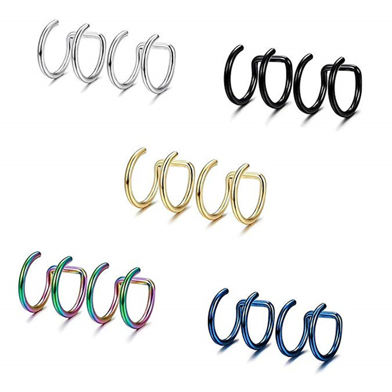 2Pcs 316L Stainless Steel Clip - Helix Cartilage Ring avaliação e preço
