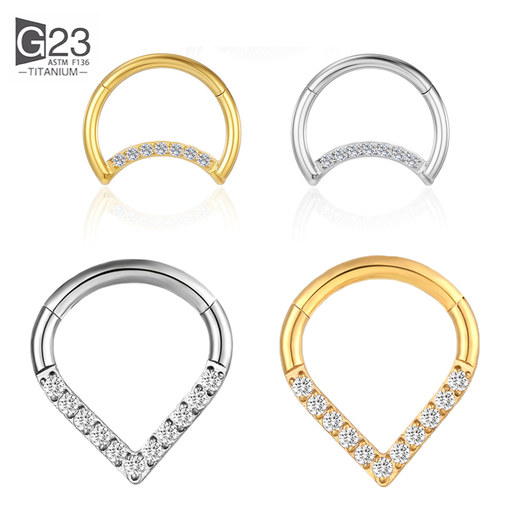 F136 Titanium Hinged Tear Drop - Helix Cartilage Ring avaliação e preço