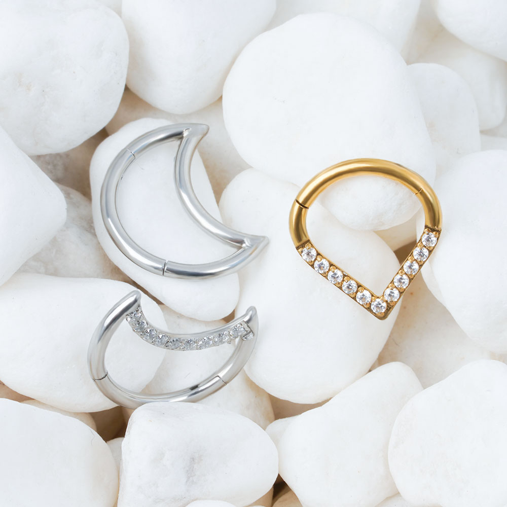 F136 Titanium Hinged Tear Drop - Helix Cartilage Ring avaliação e preço