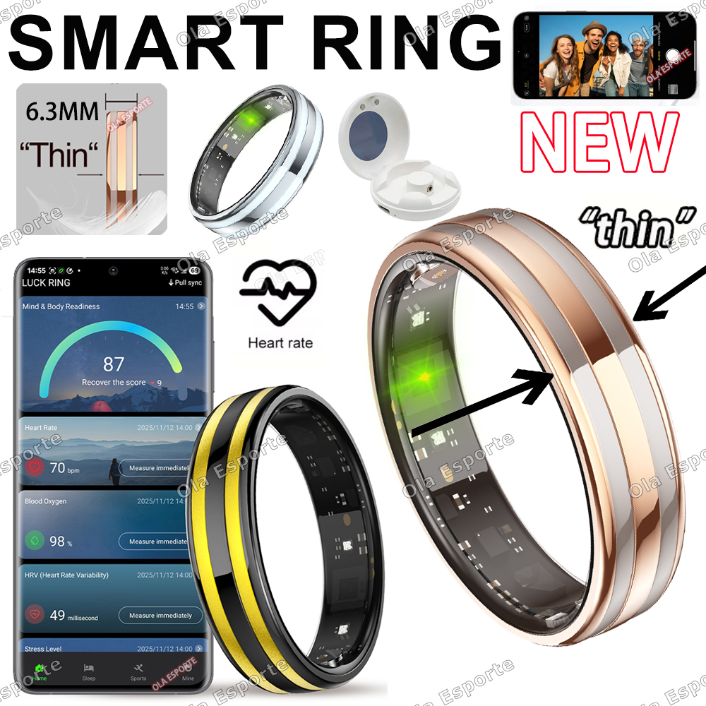 New 6.3mm Thin Smart Ring Heal - Daith Heart Ring avaliação e preço