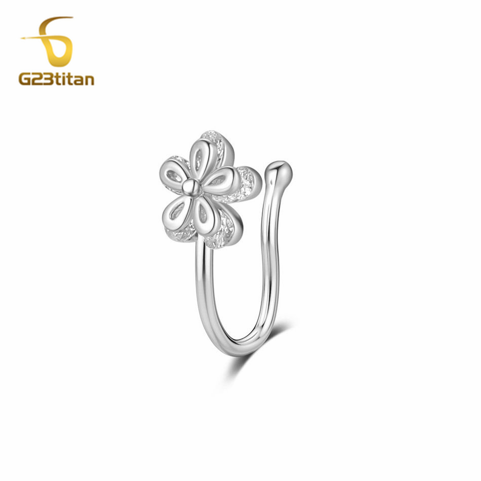 1pc Inlaid Zircon Flower Coppe - Helix Cartilage Ring avaliação e preço