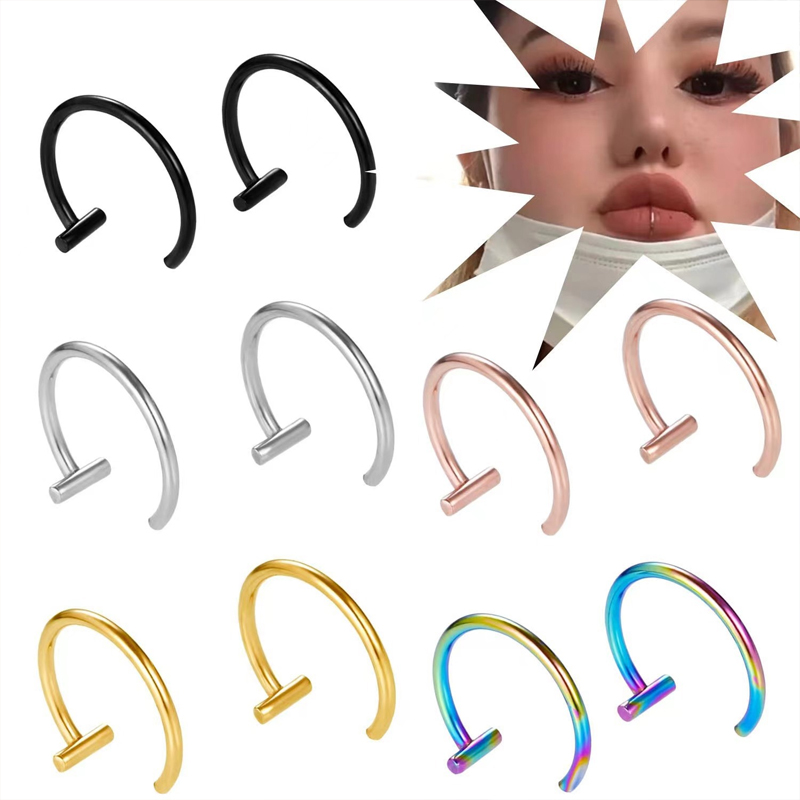 18G Surgical Steel Lip Ring Ha - Helix Cartilage Ring avaliação e preço