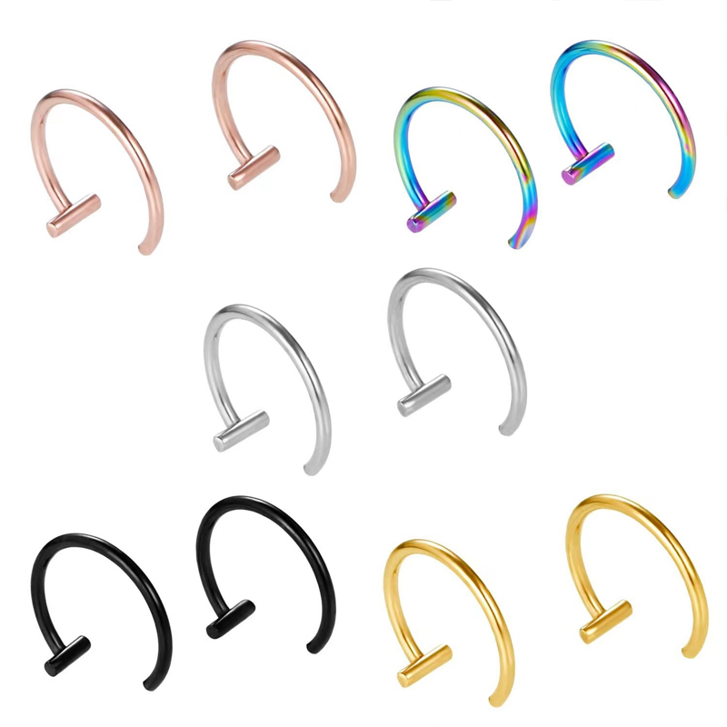 18G Surgical Steel Lip Ring Ha - Helix Cartilage Ring avaliação e preço
