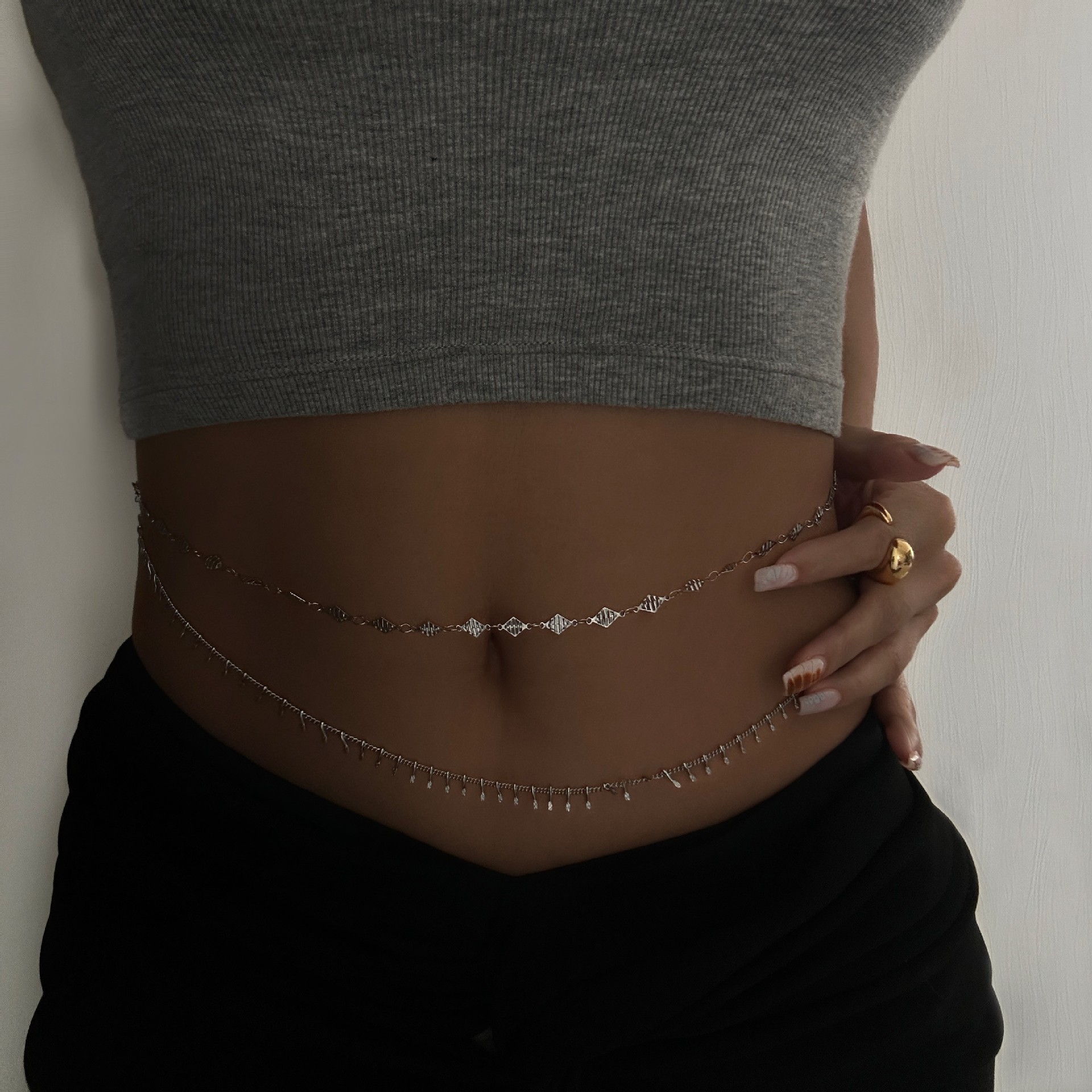Punk Round Stainless Steel Wai - Body Chain Jewelry avaliação e preço
