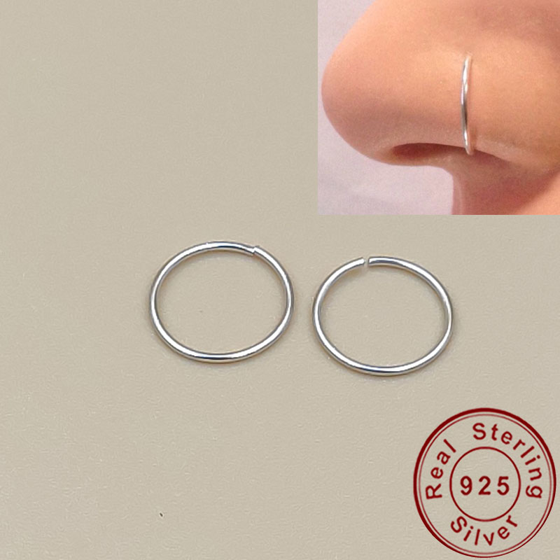 925 silver nose ring lip ring  - Helix Cartilage Ring avaliação e preço