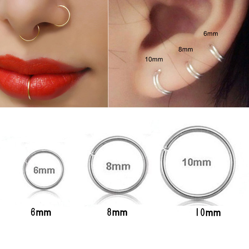 925 silver nose ring lip ring  - Helix Cartilage Ring avaliação e preço