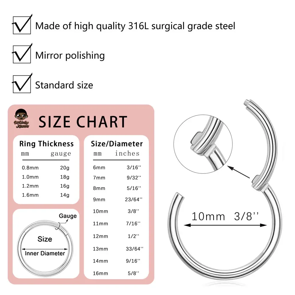 10Pcs 316L Stainless Steel Nos - Body Jewelry Quality avaliação e preço