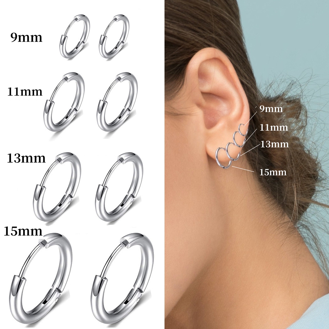 9/11/13/15/20/25mm Solid Silve - Helix Cartilage Ring avaliação e preço