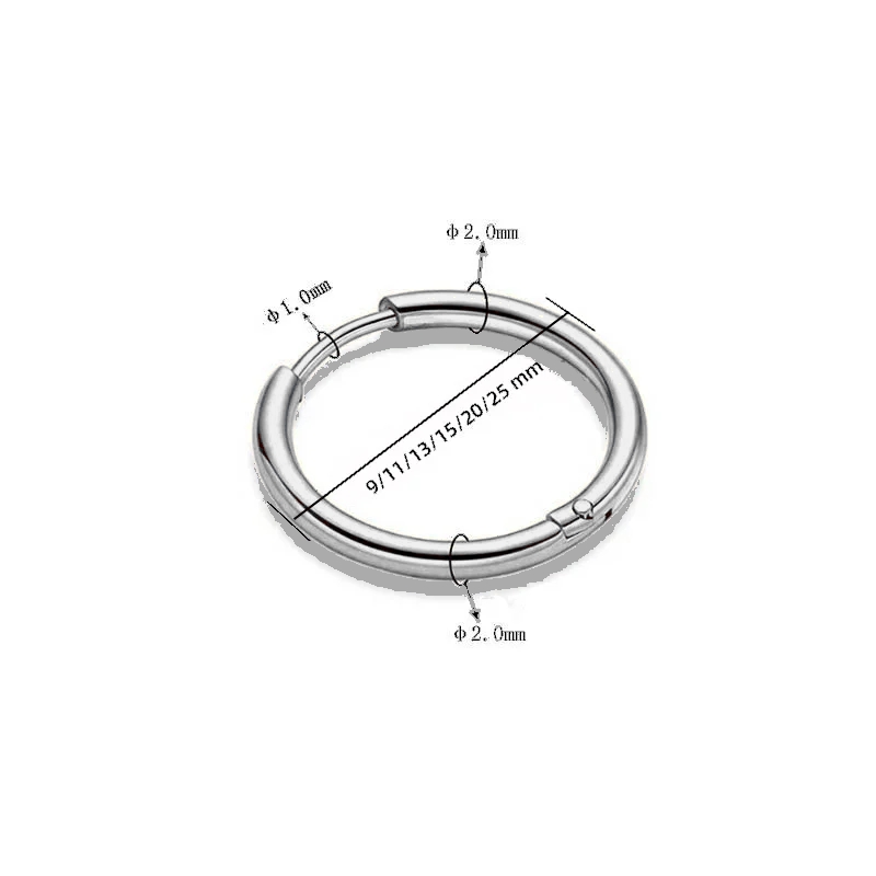 9/11/13/15/20/25mm Solid Silve - Helix Cartilage Ring avaliação e preço