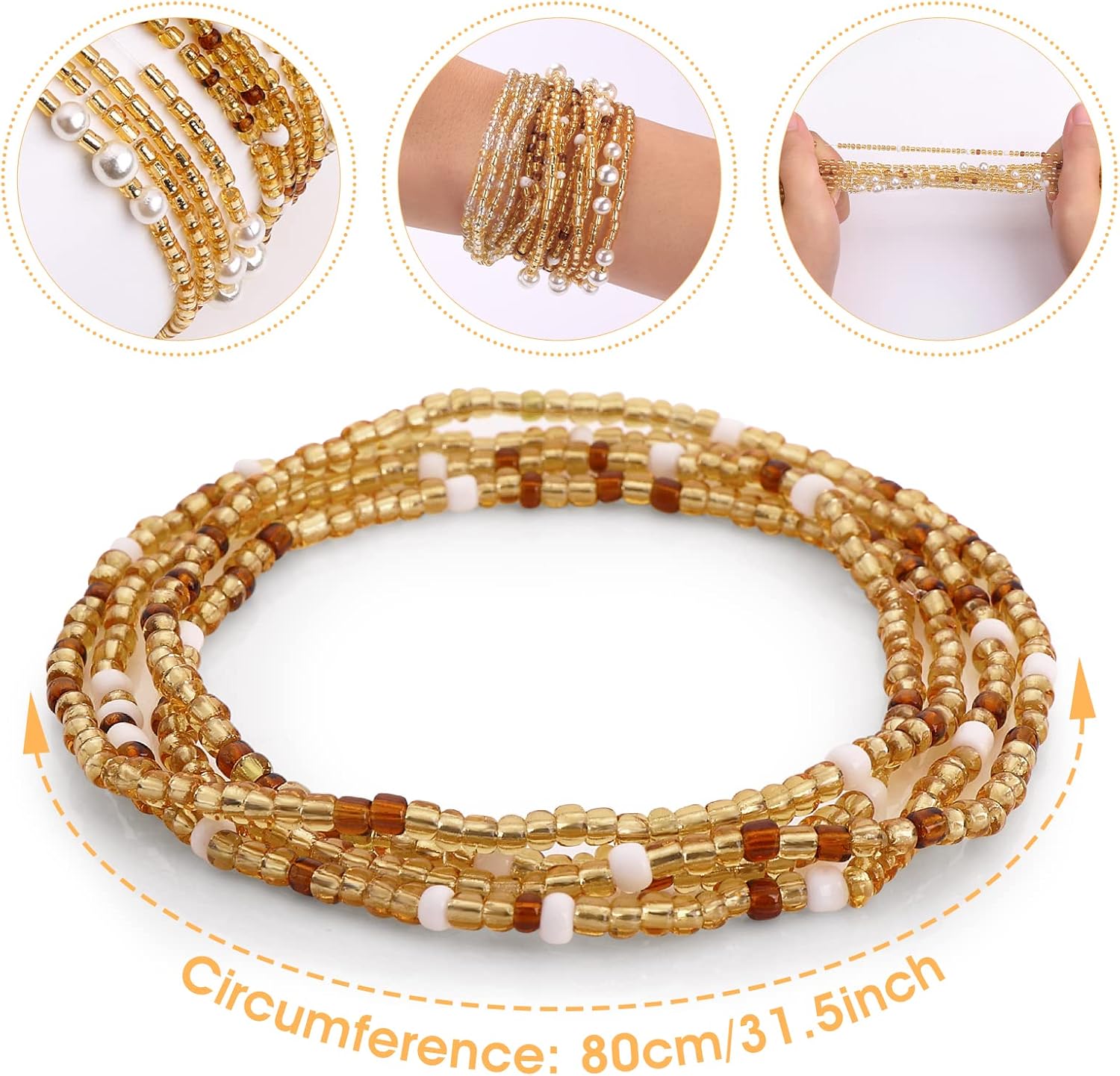 Waist Beads for Women Belly Be - Body Chain Jewelry avaliação e preço