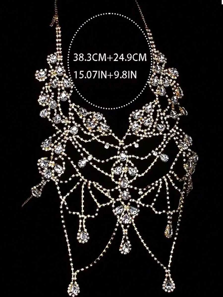 Rhinestone Body Chain Bra Neck - Body Chain Jewelry avaliação e preço