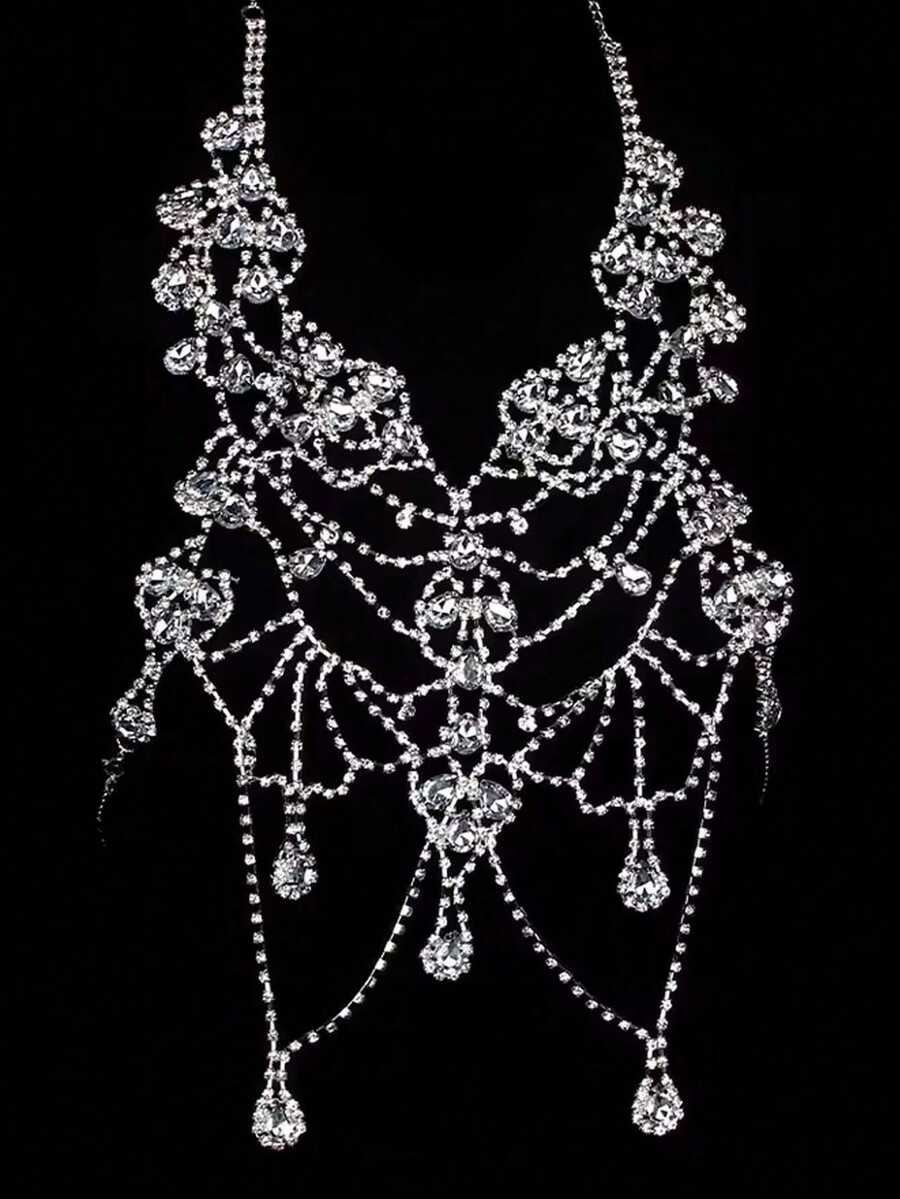 Rhinestone Body Chain Bra Neck - Body Chain Jewelry avaliação e preço