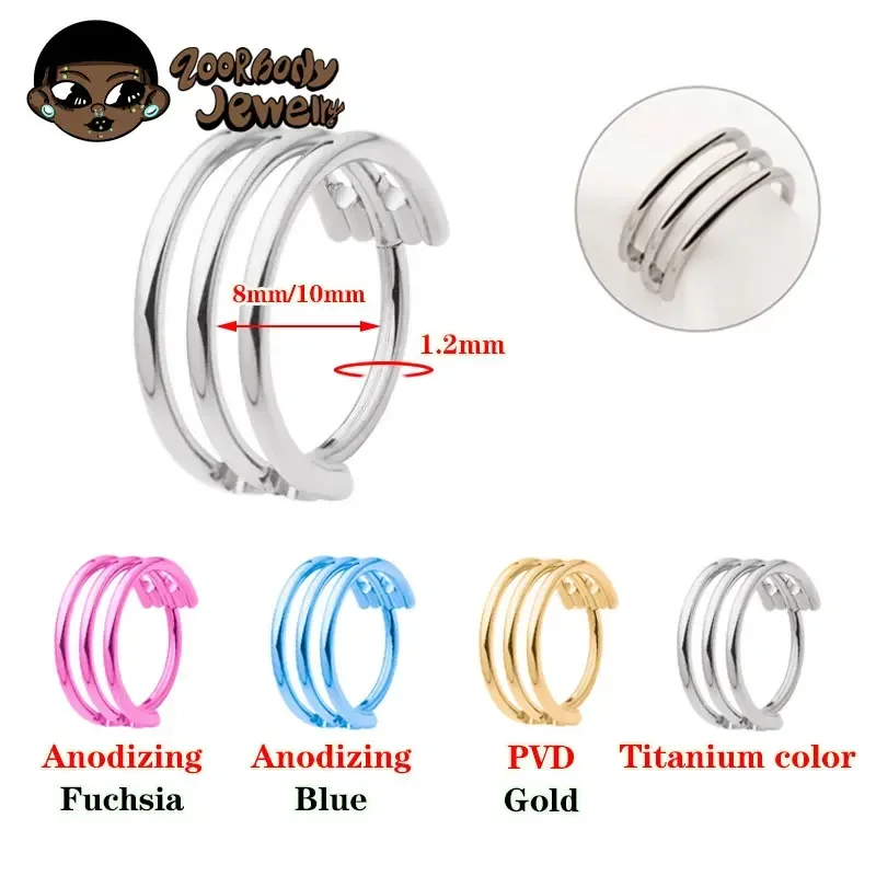 G23 Titanium Three Layer Hollo - Body Jewelry Quality avaliação e preço