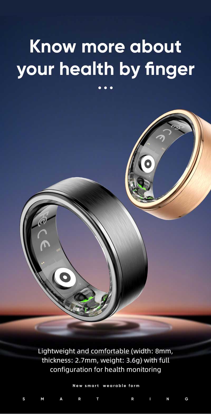 R03 Smart Ring Men Women With  - Daith Heart Ring avaliação e preço