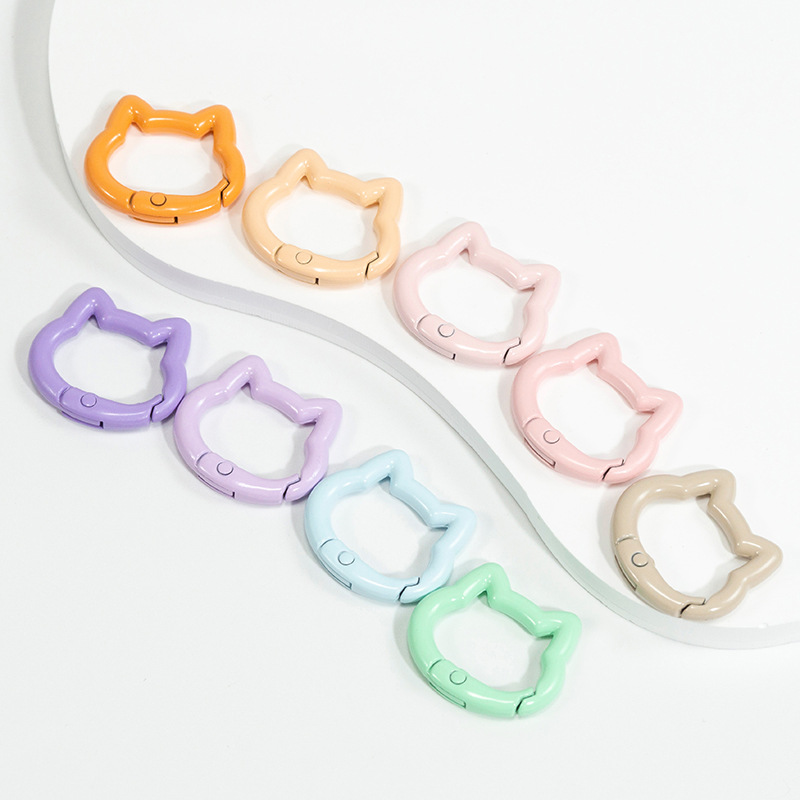 5pcs Cute Heart Cat Keychain R - Daith Heart Ring avaliação e preço