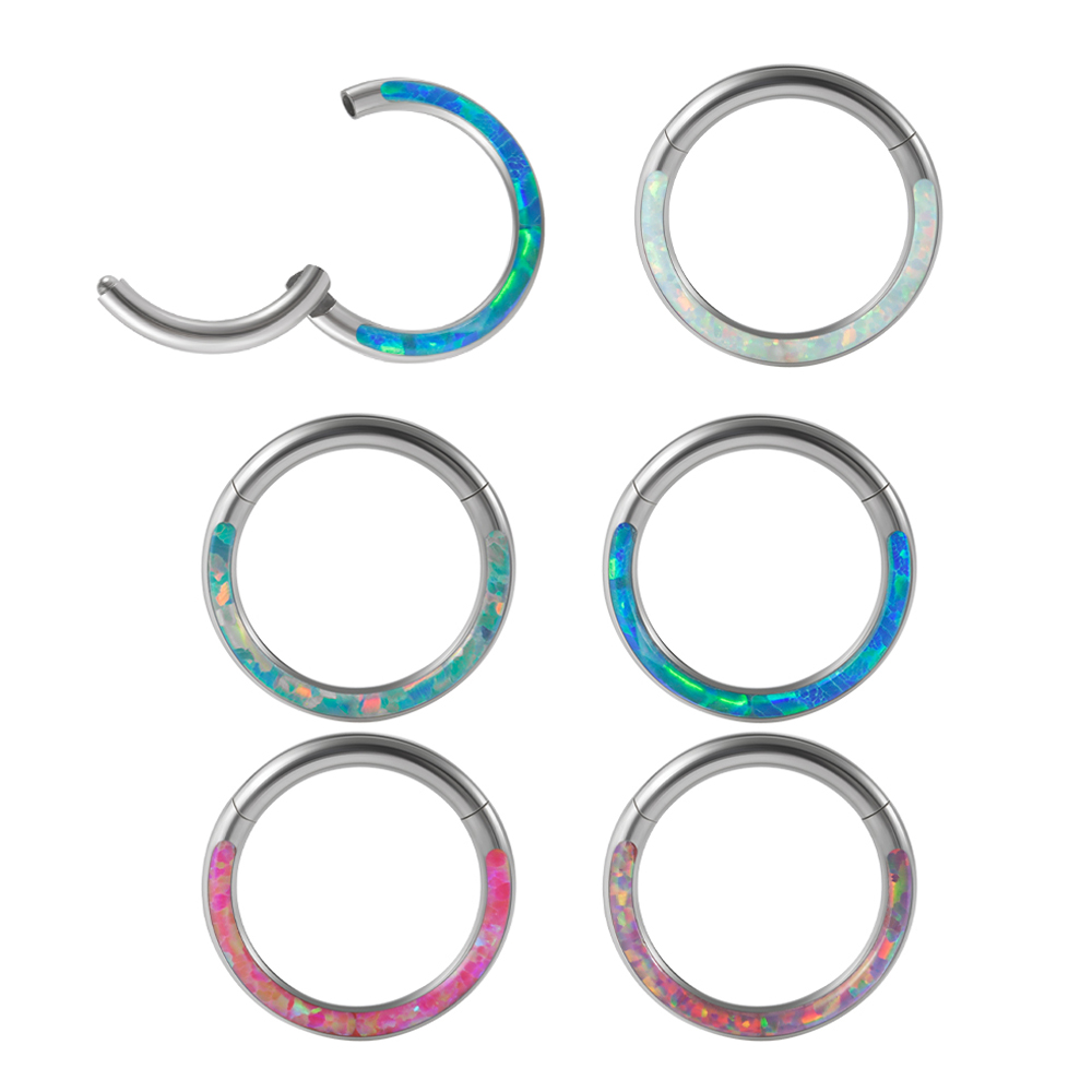1PC Surgical Steel Opal Hinged - Body Jewelry Quality avaliação e preço