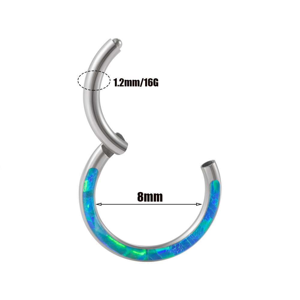 1PC Surgical Steel Opal Hinged - Body Jewelry Quality avaliação e preço