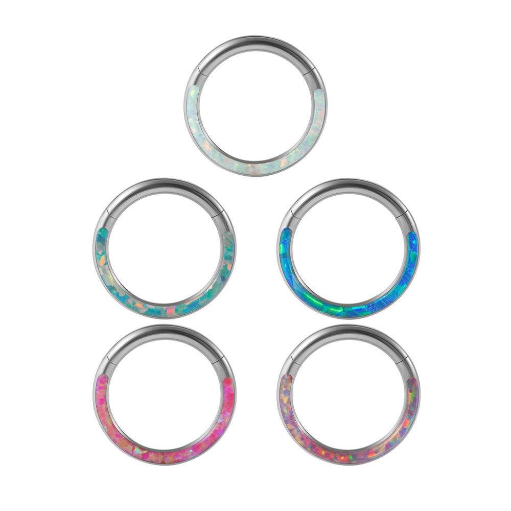 1PC Surgical Steel Opal Hinged - Body Jewelry Quality avaliação e preço