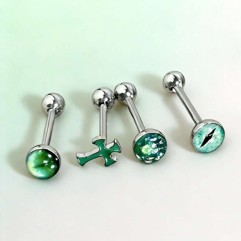 1Pc High-Quality Trendy Green  - Body Jewelry Quality avaliação e preço