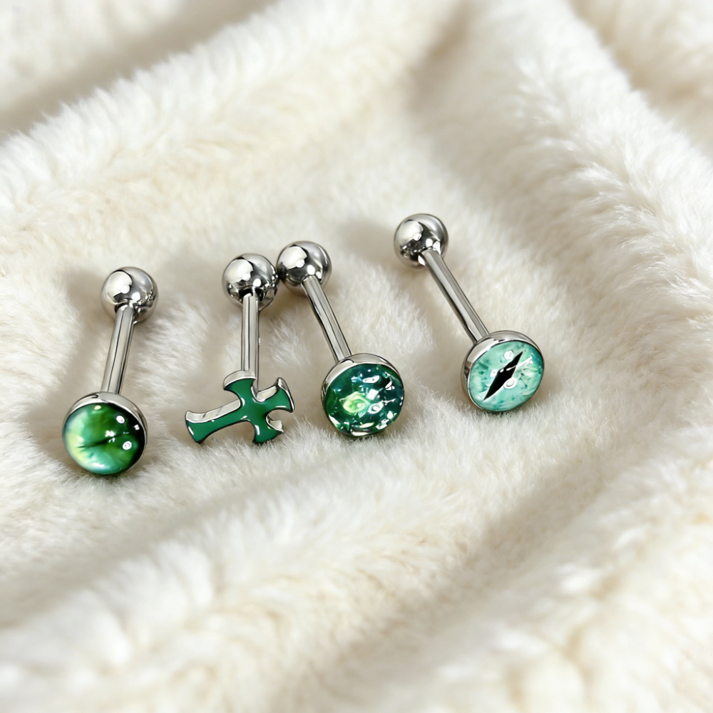 1Pc High-Quality Trendy Green  - Body Jewelry Quality avaliação e preço