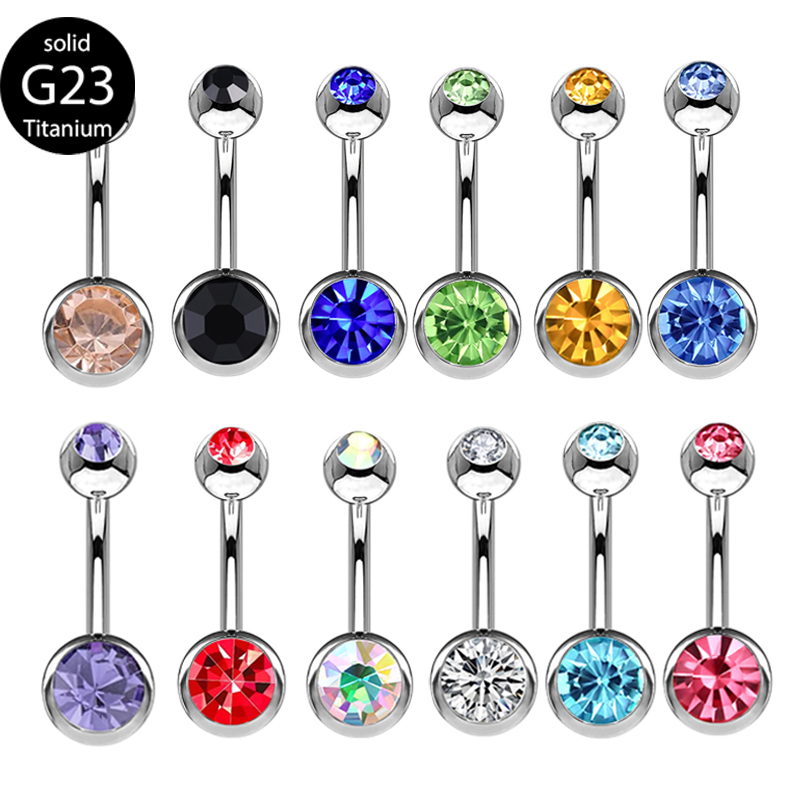 G23 Titanium Double Gem belly  - Body Piercing Quality Jewelry avaliação e preço