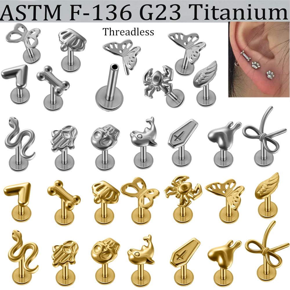 2/1Pcs G23 Solid Titanium Thre - Body Jewelry Etc avaliação e preço