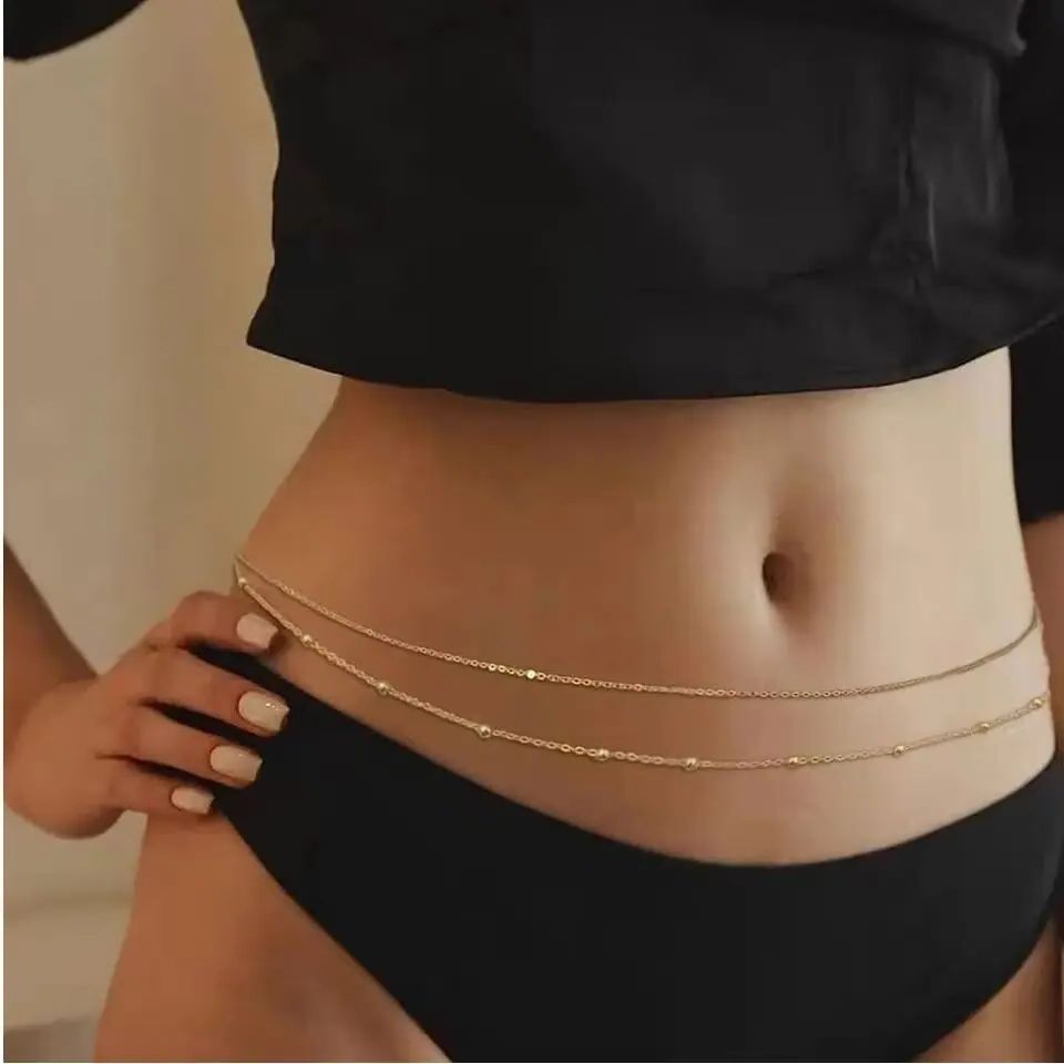 HipHop Double Layers Belly Cha - Body Chain Jewelry avaliação e preço