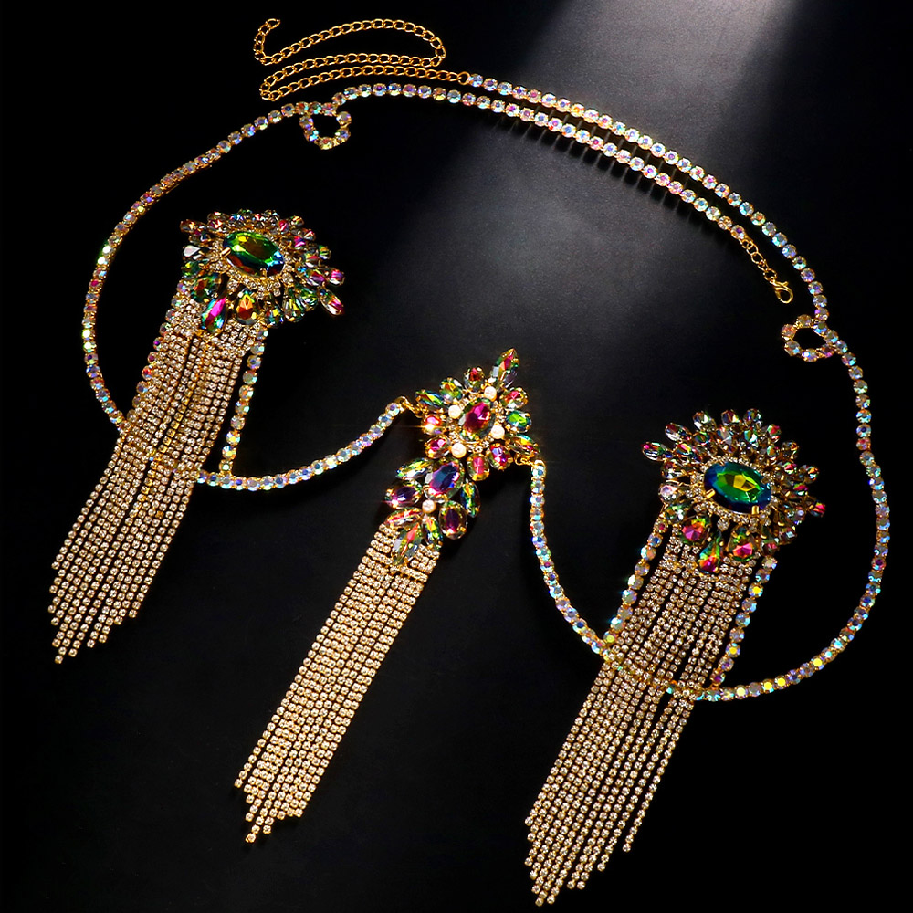 Sexy Tassel Color Crystal Ches - Body Jewelry Charms avaliação e preço