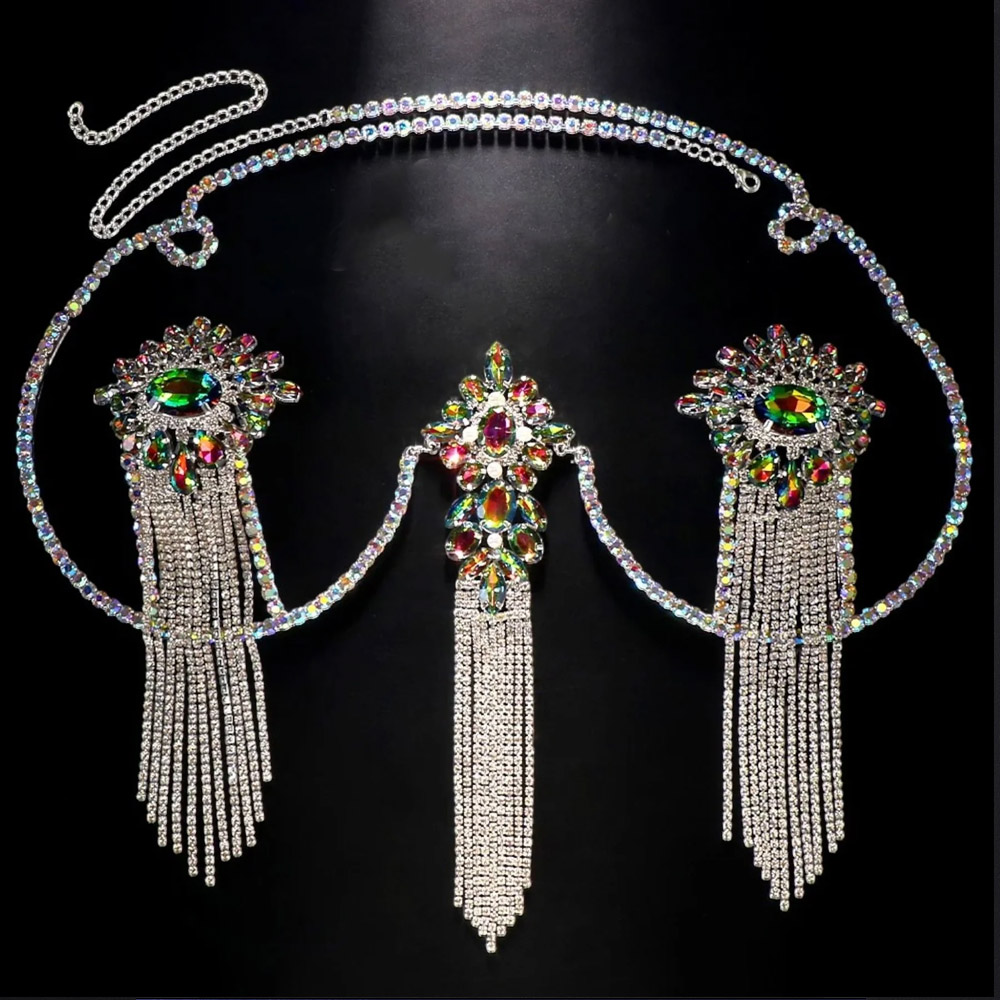Sexy Tassel Color Crystal Ches - Body Jewelry Charms avaliação e preço